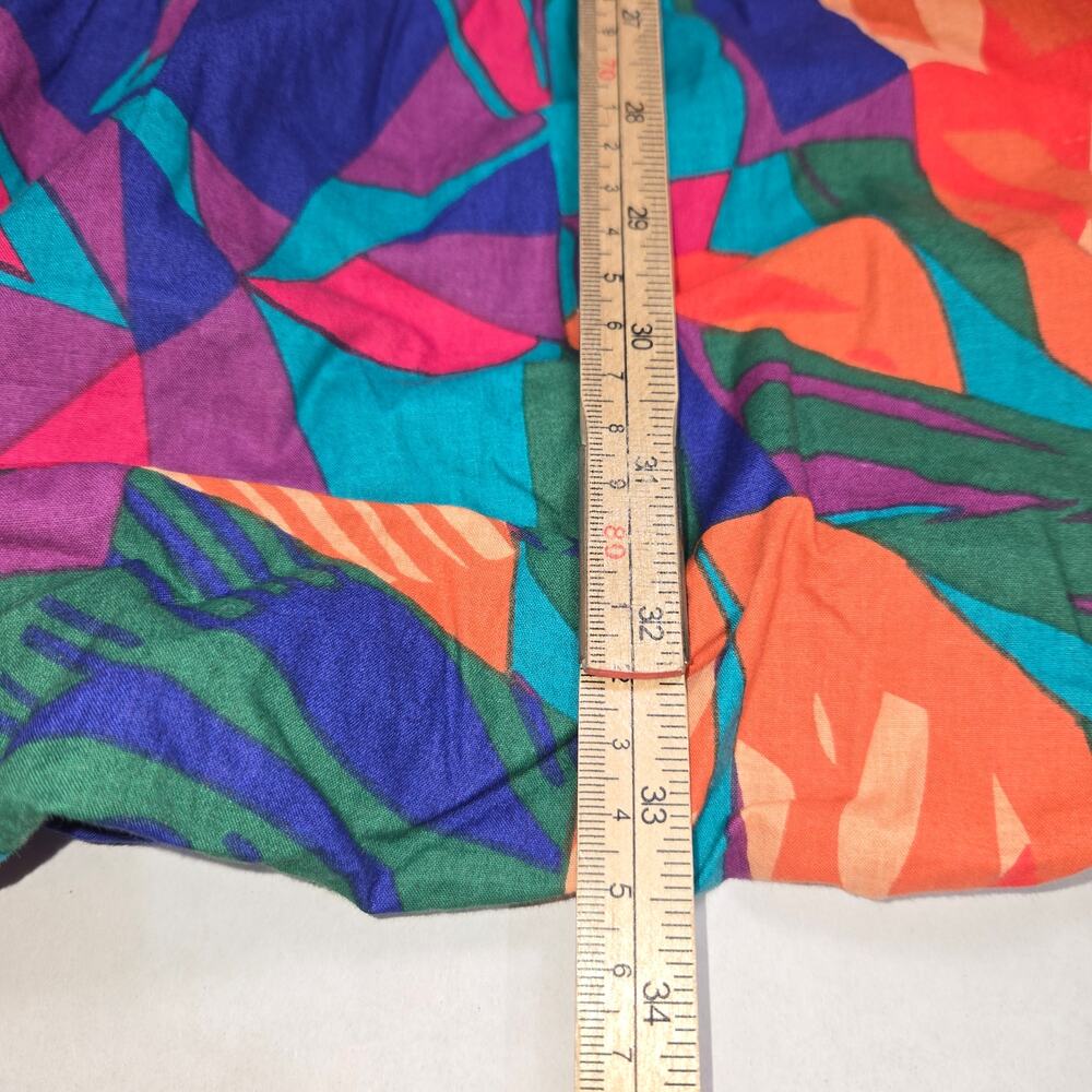 Sim & Sam Women's L Colorful Geometric Cotton Puffed Sleeve Square Neck Mini Dre - Picture 6 of 13